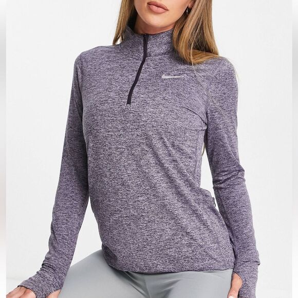 Nike Running Dri-FIT half-zip long sleeve top in purple - Picture 1 of 4